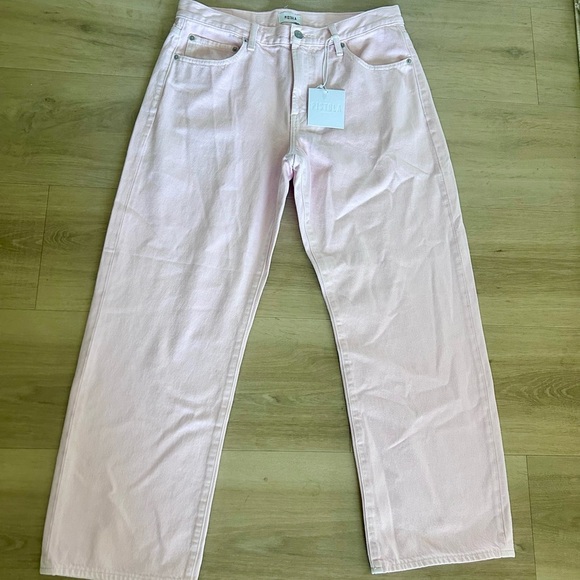 Pistola NWT Lexi mid rise bowed straight blush pink jeans size 31 - Picture 8 of 11